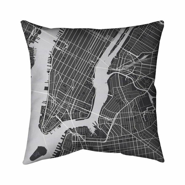 Fondo 26 x 26 in. New-York City Plan-Double Sided Print Indoor Pillow FO3332719